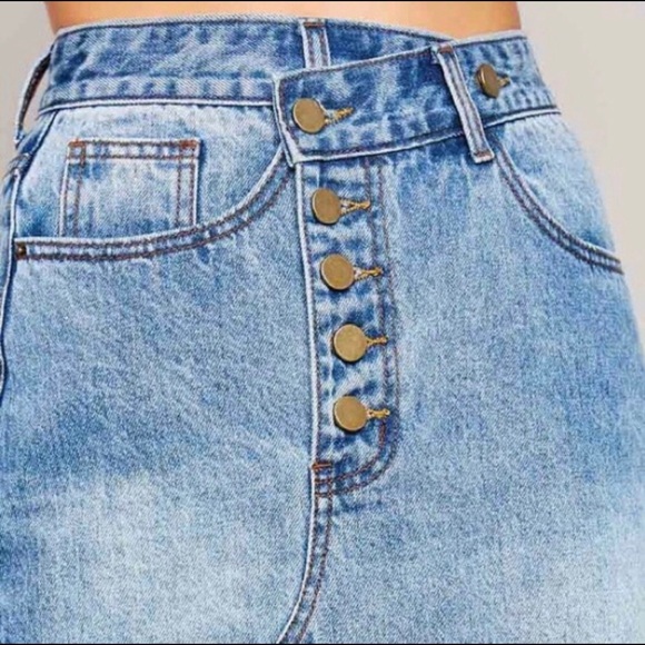 ASYMMETRICAL Denim Skirt - Picture 6 of 9